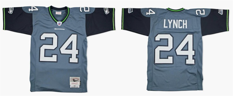 Men's Seattle Seahawks #24 Marshawn Lynch 2010 Home Stitched Football Jersey